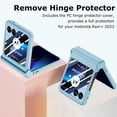 thumbnail image 3 of for Motorola Razr+ 2023 Case with Integrated Glass Screen Protector, [Removal Hinge Protection] Full Coverage Slim Hard PC Cover Scratch-Resistant Phone Case for Moto Razr Plus 2023 Sky Blue, 3 of 12