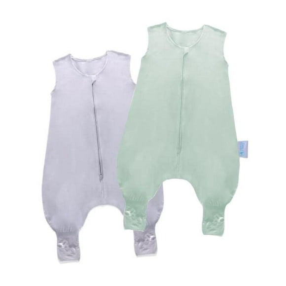 Footed Sleep Sack We le Blanket with Sock Cover - Toddler Sleeping Sack for Ages 18-36 Months - Boy or Baby Girl Sleep Sacks Pack of 2 Baby Sleep Sacks - Sage Green Cool Grey