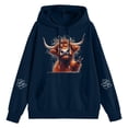 thumbnail image 4 of Women Sweatshirts Cozy Cow Print Hooded Sweatshirt for Everyday Wear and Casual Outings Across Seasons Blue S, 4 of 5