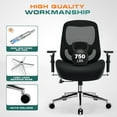 thumbnail image 6 of JONPONY 700lbs Big and Tall Office Chair with Wide Thick Seat Cushion for Sitting All Day,Ergonomic Mesh Desk Chair with Adjustable Lumbar Support,4D Armrests, 6 of 11