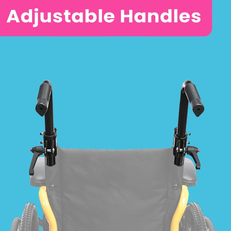 Smilez Pediatric Wheelchair Fun Lightweight Foldable Kids Wheelchair with Cushion Seat, Seat Belt and Anti-Tippers Included