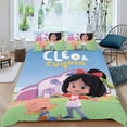 thumbnail image 2 of Cleo y Cuquín Conjunto de sábanas temático, trío de piezas, cómodo y amigable con la piel, diseño único, regalo de decoración para el hogar para familiares, amigos y fans,173cm *218cm, 2 of 6