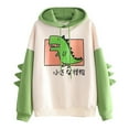 thumbnail image 2 of jsaierl Kawai Hoodie Pink,Cute Dinosaur Hoodies for Women Sweatshirts Daily Casual Long Sleeve Tunic Tops Loose Comfy Hoodie, 2 of 4