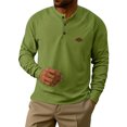 thumbnail image 5 of Tisuna Men Long Sleeve T-Shirts Casual Henley Neck Tops Men Solid Tee Shirts For Sport Workout Size L, 5 of 8