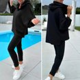 thumbnail image 4 of 2 Pcs/Set Women Spring Autumn Top Pants Set Hooded Pure Color Long Sleeves Hoodie Elastic Waist Sweatpants Sport Outfit Casual Tracksuit, 4 of 8