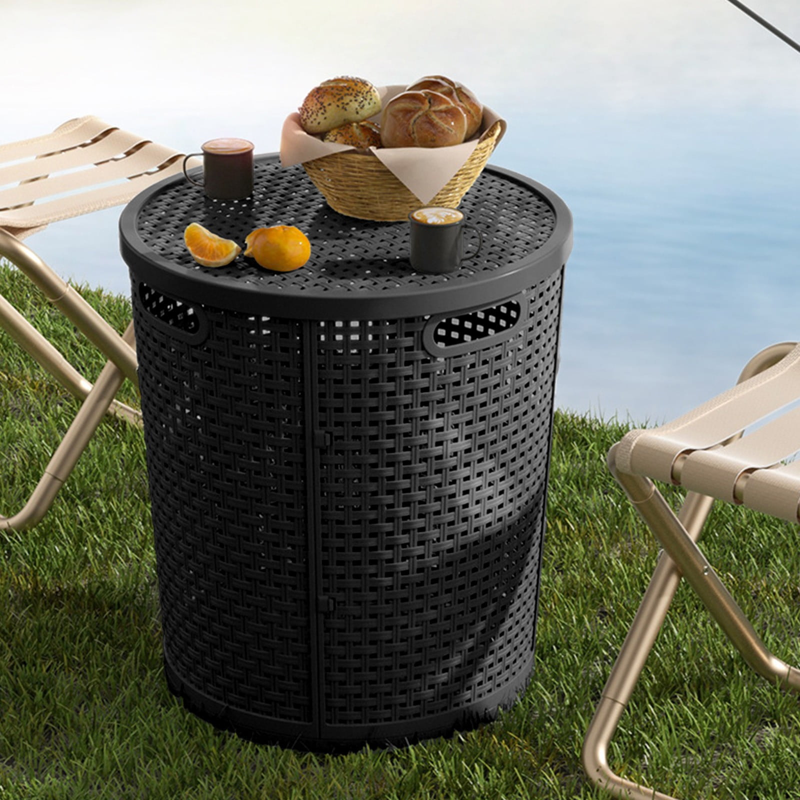 Laundry Hamper with Lid - Large Capacity Wicker Style Storage Basket for Clothes & Toys, Ventilated Design, Easy Carry Handles, Ideal for Bedroom & Bathroom, 1 Pack