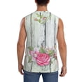 thumbnail image 4 of Fotbe Vintage Wood with Floral Men's Camiseta sin Mangas Estampada para Hombres, Playera Casual para Gimnasio, Entrenamiento, Playa-X-Large, 4 of 7