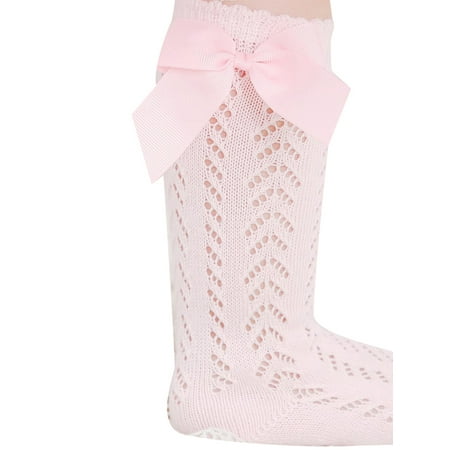 

Coduop 1 Pair Kids Baby Girls Cotton Lace Stockings Toddlers Warm Bowknot Long Tube Socks 0-3 Years