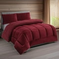 thumbnail image 3 of 3 Pieces Comforter Set Burgundy-Breathable and Durable Weighted Farmhouse Blanket - Plush, Sherpa, and Perfect for Modern Cozy Living, Offering Unmatched Comfort and Warmth, King,Burgundy, 3 of 5