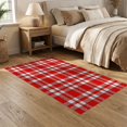 thumbnail image 2 of ODIKA 5'x7' Washable Area Rug Non-Slip, Low Pile, Stain Resistant Plaid Bordered Symmetrical Block Layout Checked Checkered Striped for Guest Room, Lounge, Apartment, 2 of 7