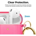 thumbnail image 2 of Apple AirPods Case - elago Clear Airpods Case with Keychain Designed for Apple Airpods 1 & 2 (Neon Hot Pink), 2 of 7