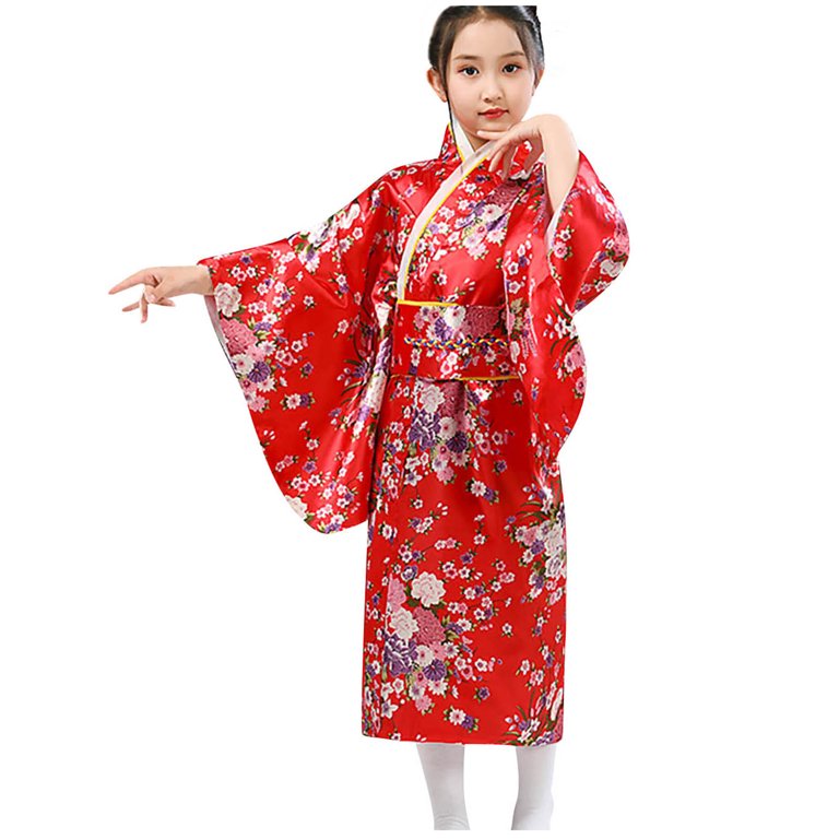 Toddler Kids Baby Girls Outfits Clothes Kimono Robe Japanese