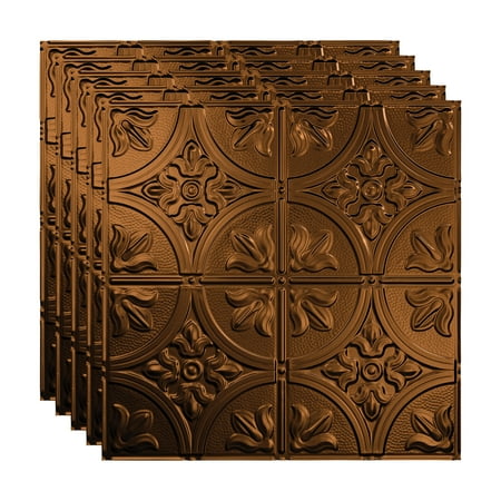 FASÄDE Traditional Style/Pattern 2 Decorative Vinyl 2ft x 2ft Lay in Ceiling Panel in Oil Rubbed Bronze (5 Pack)