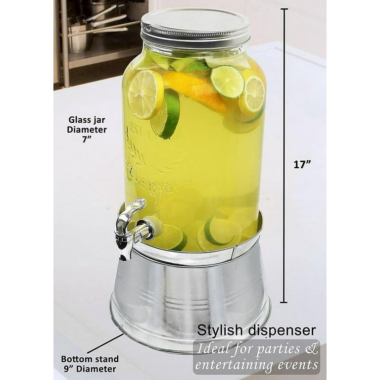 5 8 10 Litre Large Glass Preserve Food Beverage Juice Airtight Container Jar