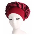 thumbnail image 1 of Gorro elástico de satén con banda ancha, gorro plisado para dormir de noche, gorro de belleza para el cabello de color sólido, para mujeres y niñas, gorro para dormir, 1 of 5