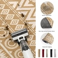 thumbnail image 6 of Round Area Rug 3ft Beige Boho Diamonds Floor Carpets Indoor Floor Area Mat Stain-Proof Mat Circle Rugs for Living Room Dining Room Kitchen Bedroom, Bohemian Tribal Zigzags Circles Sofa Throw Carpet, 6 of 9