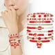 thumbnail image 4 of Pulsera de fútbol de la capa apilable pulsera de cristal Corazón Letra Amistad Estiramiento Pulsera Set (Nueve Cierre), 4 of 6