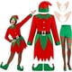 thumbnail image 1 of Disfraces de elfo de Navidad para mujer y niña, Vestido de manga larga y cinturón, sombrero, zapatos, medias a rayas, fiesta de rol, Cosplay, envío directo, 1 of 3