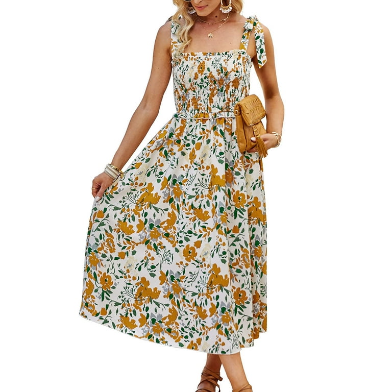 Wenini Summer Dresses for Women 2023, Womens Casual Loose Maxi Sundress Long Dresses Sleeveless Summer Beach Dress with Pockets #Prime Deals Today