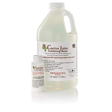 BVV Cactus Juice Wood Stabilizing Resin – 1 Gallon Kit With Activator For Hardening Soft & Spalted Wood