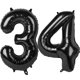 thumbnail image 1 of Globo Kelfuoya, 40 cm, negro, número 34, lámina de mylar, helio, 1 of 7
