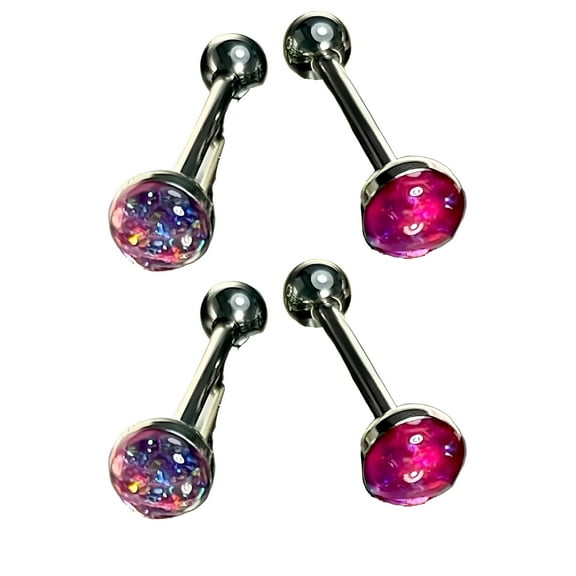 DESIGNICE 2Pcs Body Jewelry for Women,Steel Acrylic Tongue Rings,Tongue Piercing Jewelry
