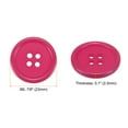 thumbnail image 2 of Uxcell 10Pcs 36L Sewing Buttons 7/8"(23mm) Resin Round Flat 4-Hole Craft Buttons for Sewing Clothing DIY, Dark Pink, 2 of 5