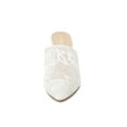 thumbnail image 6 of BLISSFUL STEP Women's Sandals Stiletto Heels Pointed Toe Lace Slide Mules White 7, 6 of 7