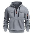 thumbnail image 5 of TOWED22 Hoodies For Men Quater Zip Up Pullover Sweatshirt Casual Workout Mens Hoodies with Pockets(Light Gray,3XL), 5 of 5