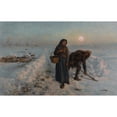 thumbnail image 2 of Jules Breton 24x17 Gold Ornate Framed and Double Matted Museum Art Print Titled - On the Road in Winter; Artois (1884), 2 of 4