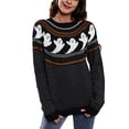 thumbnail image 1 of Halloween Knitted Sweater, Crewneck Comfortable Long Sleeve Halloween Ghost Sweater Polka Dot Print  For Women ANGGREK Negro M, 1 of 6
