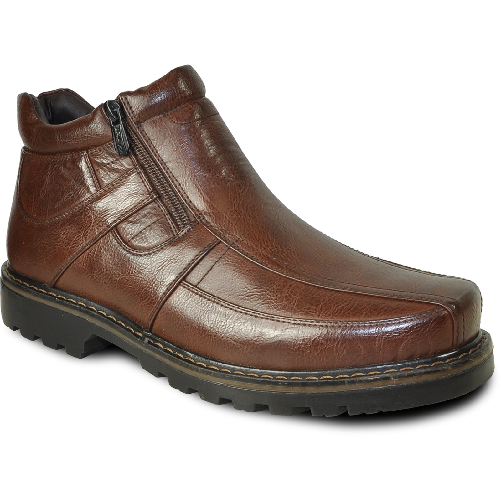 bravo! Men Waterproof Winter Boot DEAN-4 with Fur Lining and Double Zipper  Brown Men Size 9 - Walmart.ca