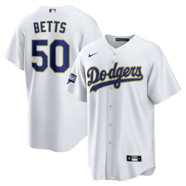 Mookie Betts Los Angeles Dodgers Nike 2021 Gold Program Replica Player  Jersey - White/Gold