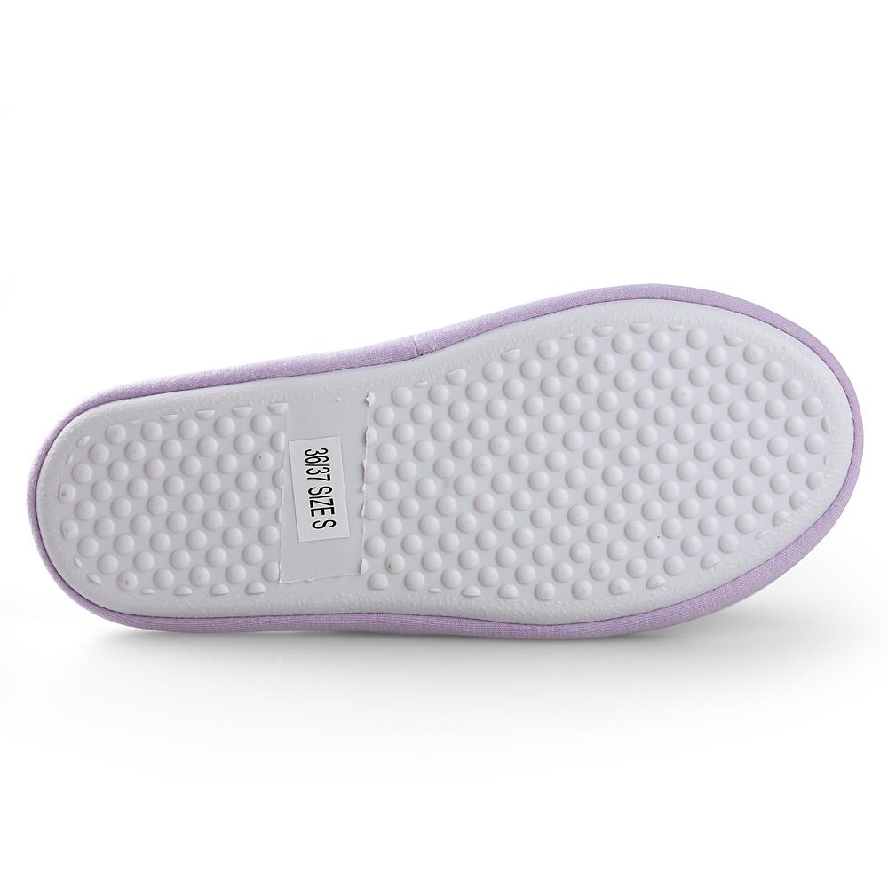 Women’s Waffle-Stripes & Bow Indoor Slippers – Plush Fleece Lined Slip-On House Shoes with Non-Slip Weather-Resistant Outsole