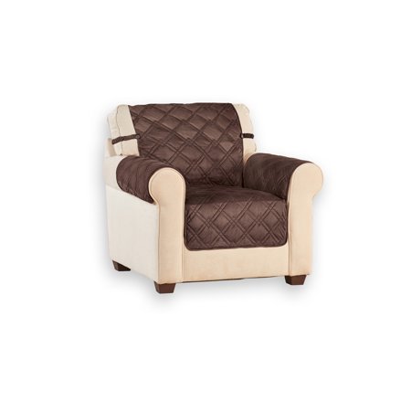 Camelback Sofa Cover Ultra Soft Faux Suede Furniture Cover Protector with Straps, Reversible Microfiber Side, Chair, Chocolate ()