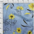 thumbnail image 3 of oneOone Velvet Medium Blue Fabric Floral Botanical Floral With Texture Craft Projects Decor Fabric Printed By The Yard 58 Inch Wide, 3 of 4
