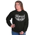 thumbnail image 4 of Hashtag Blessed Bless Religious Jesus Unisex Plus Fleece Graphic Sweatshirt Brisco Brands 2X, 4 of 5
