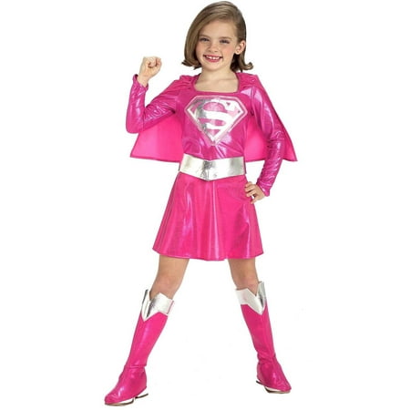 Pink Supergirl Child Halloween Costume, Medium (8-10)