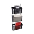 thumbnail image 5 of Mesh Three-Pack Wall Files, 3 Sections, Letter Size, 14.13" x 3.38" x 8.5", Black | Bundle of 10 Sets, 5 of 6