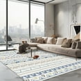 thumbnail image 6 of CCTFS Area Rugs for Living Room Bedroom Dining Room, Machine Washable Print Boho Vintage Aesthetic Carpet, Stain Resistant Floor Cover, Non Slip Low Pile Kitchen Rugs (Yellow blue 8x10ft), 6 of 7