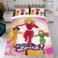 thumbnail image 4 of Totally Spies Conjunto de sábanas temático, trío de piezas, cómodo y amigable con la piel, diseño único, regalo de decoración para el hogar para familiares, amigos y fans, 90 cm * 190 cm, 4 of 6