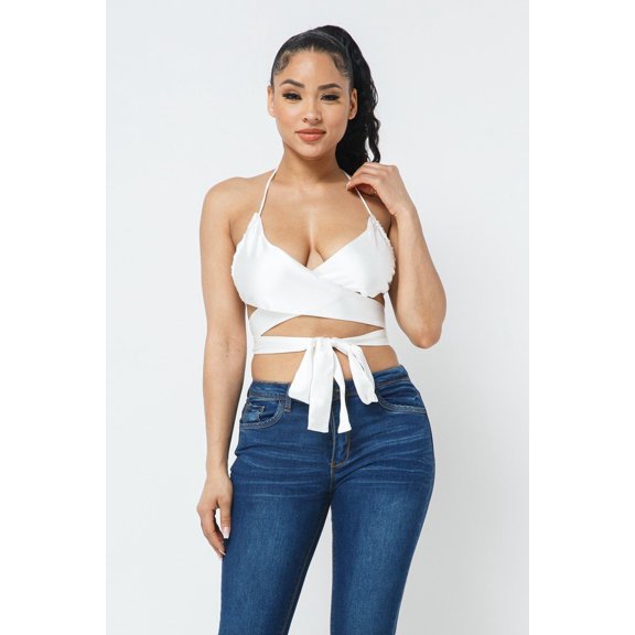 Satin Wrap Around Top S