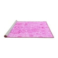 thumbnail image 2 of Ahgly Company Machine Washable Indoor Square Abstract Pink Modern Area Rugs, 4' Square, 2 of 4