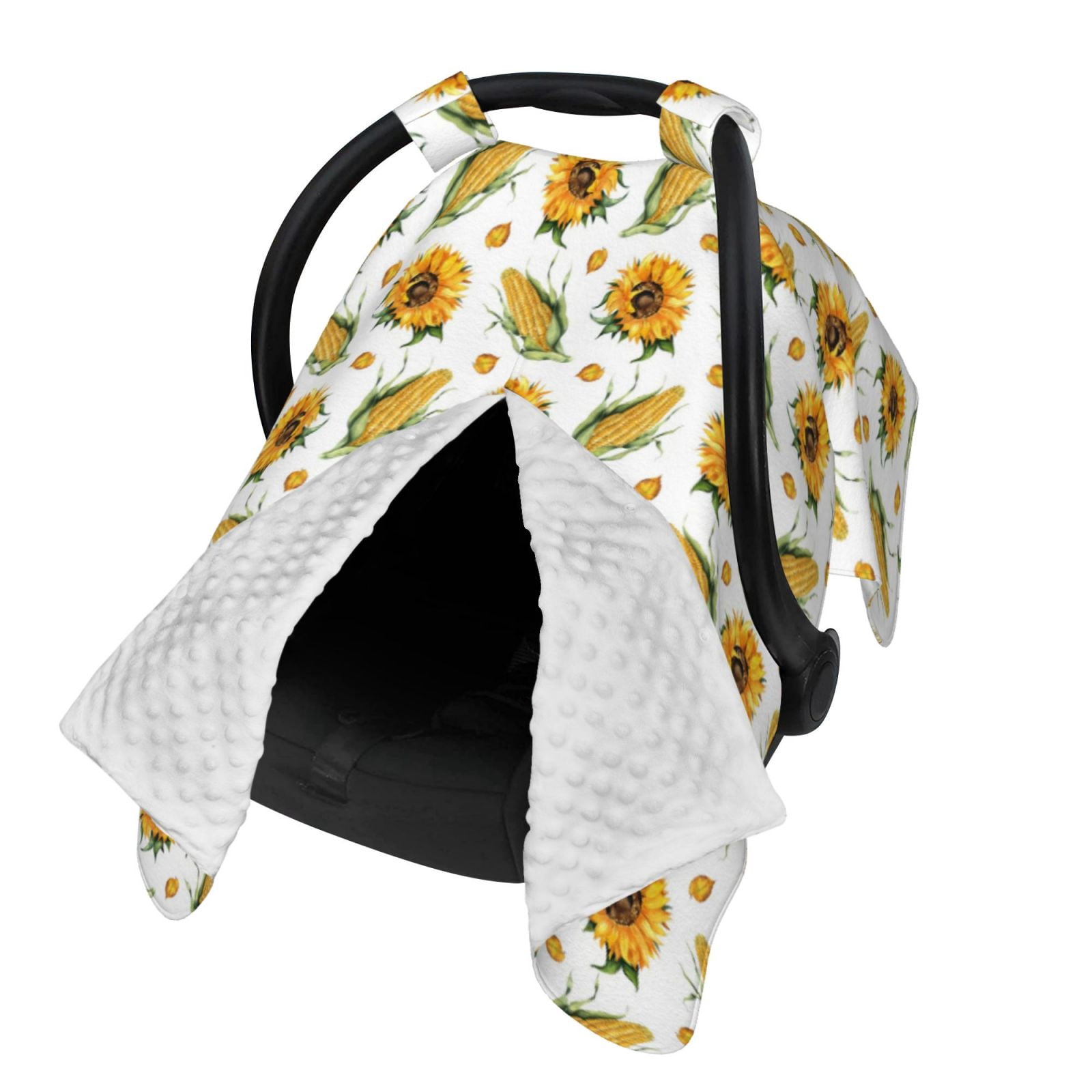 Naloa Corn Sunflowers Baby Car Seat Cover, Breathable Baby Carrier Cover, Multiuse Baby Carrier Cover & Nursing Breastfeeding Cover