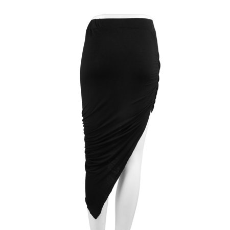 Icoco Slim Fit Draped Asymmetrical High Waisted Stretch Bodycon