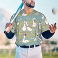 thumbnail image 6 of Balery Cute Farm Birds Baseball Jersey for Men Casual Button Down Shirts Short Sleeve Active Team Sports Uniform-4X-Large, 6 of 9