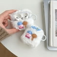 thumbnail image 3 of For AirPods 3rd Gen 2021/1/2/Pro case，Shockproof 3D White plush Kirby Case Cover With Ring, 3 of 5