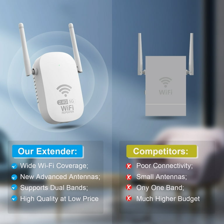 loyalitet Chip Staple WiFi Extender 1200Mbps WiFi Booster Covers 2500Sq.Ft, Dual Band Wall-Plug Internet  Extender, Easy Setup - Walmart.com