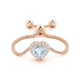 thumbnail image 2 of Angara Natural 0.2 Ct. Aquamarine with Diamond Halo Ring in 14K Rose Gold for Women (Ring Size: 12), 2 of 9