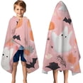 thumbnail image 3 of Pastel Halloween Pattern Hooded Bath Towel，50"x30" for Ages 3 To 12 Kids, Quick Dry Lightweight Soft Microfiber Hood Beach Towel Cover Up for Kids, 3 of 7